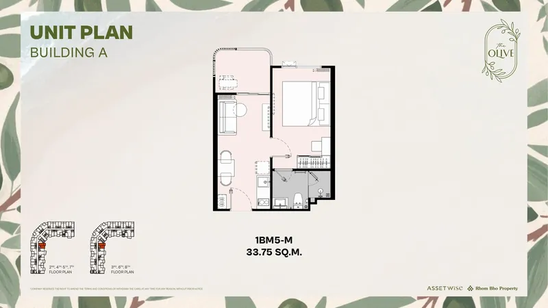 Exact layout of units A201 (type 1BM5-M) — The Title Olive