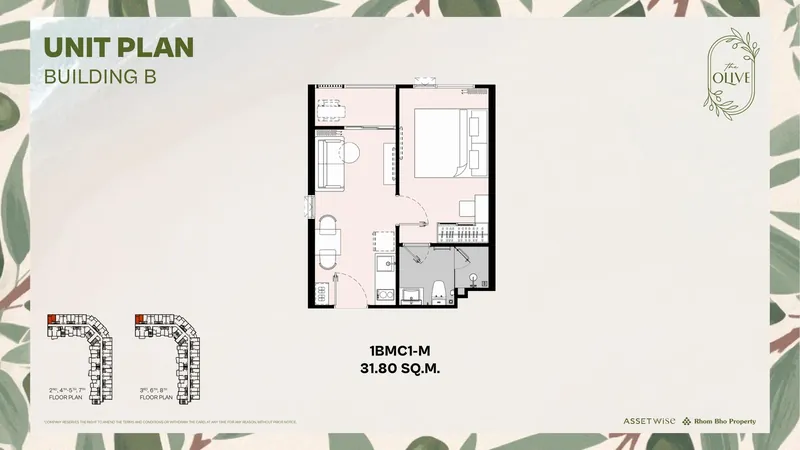 Exact layout of units B604 (type 1BMC1-M) — The Title Olive