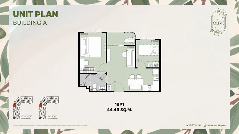 Exact layout of units A508 (type 1BP1) — The Title Olive