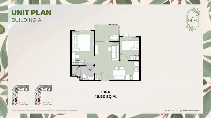Exact layout of units A403 (type 1BP4) — The Title Olive