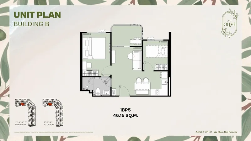 Exact layout of units B802 (type 1BP5) — The Title Olive