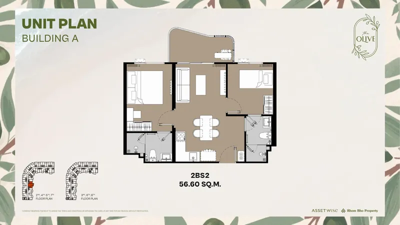 Exact layout of units A702 (type 2BS2) — The Title Olive