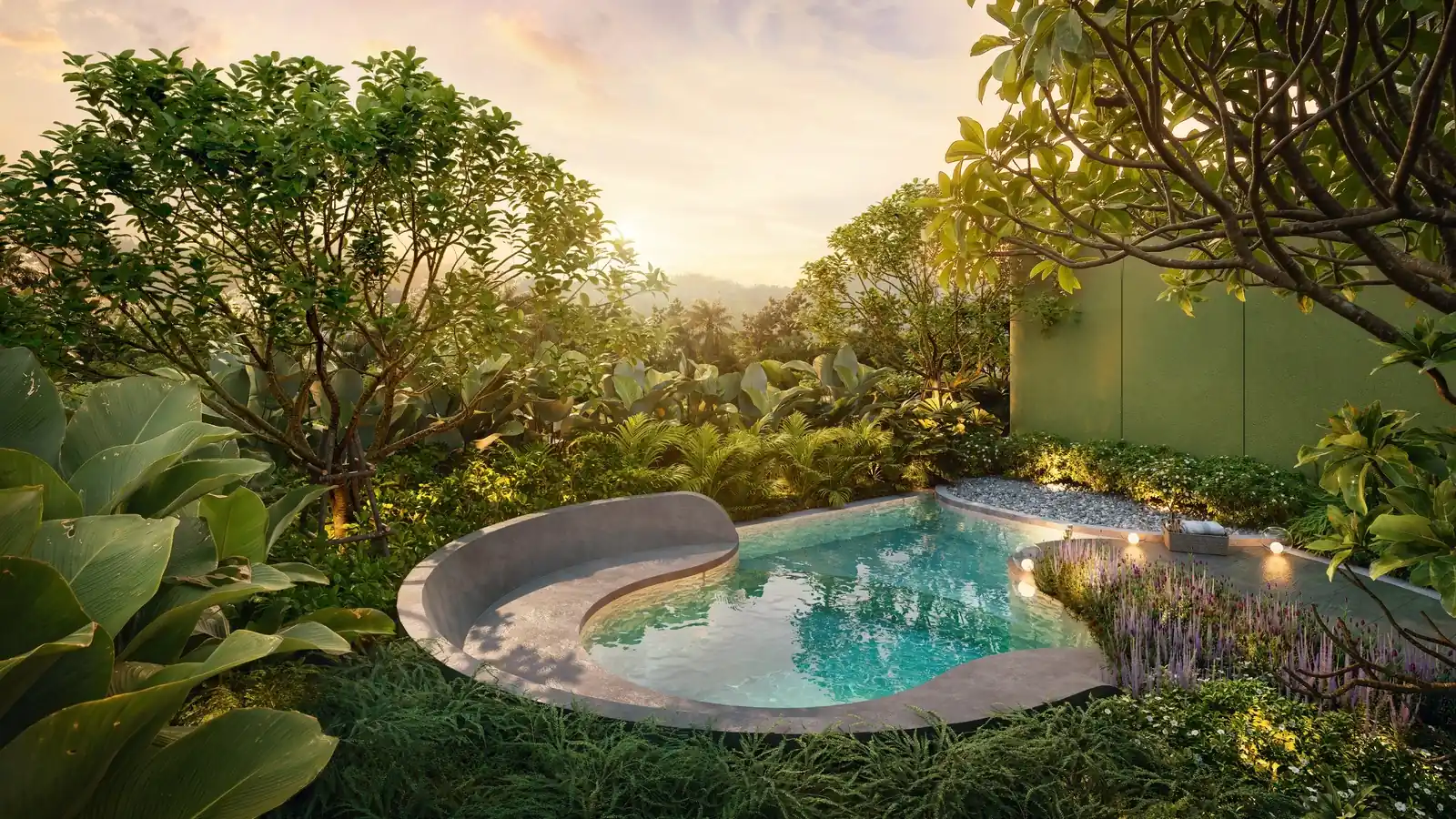 The Title Olive — garden pool