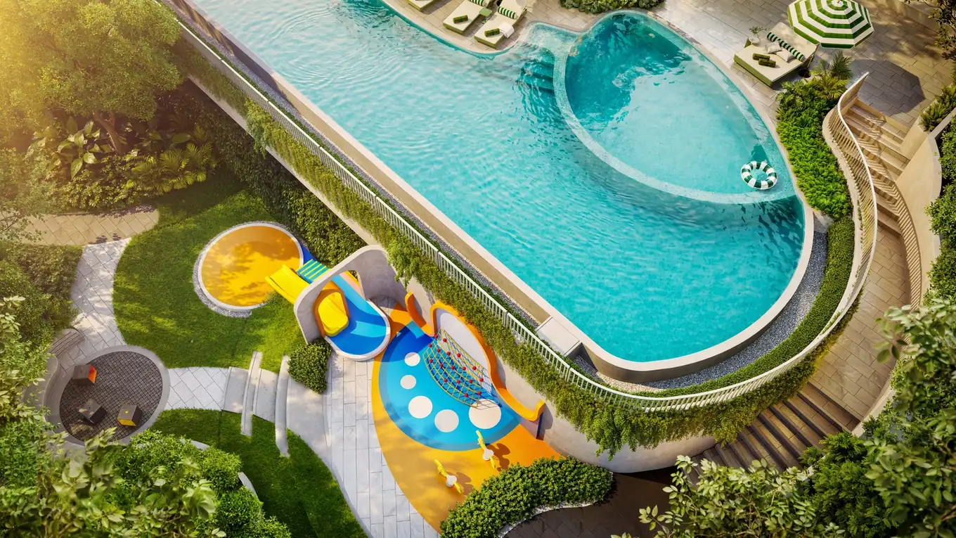 The Title Olive — garden from above