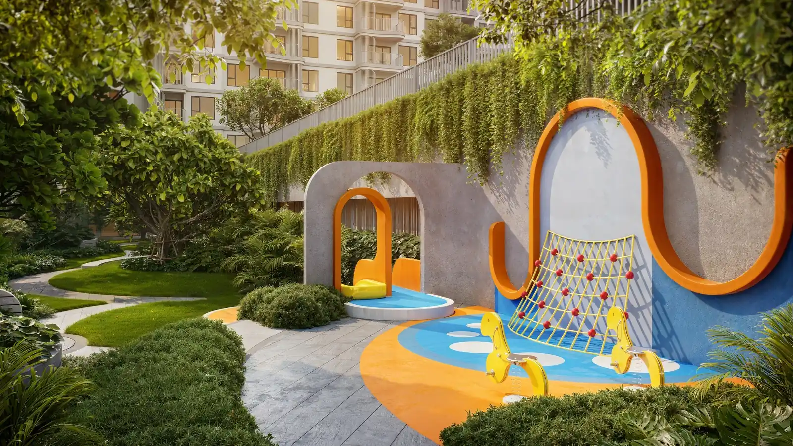 The Title Olive — kids' water park from above
