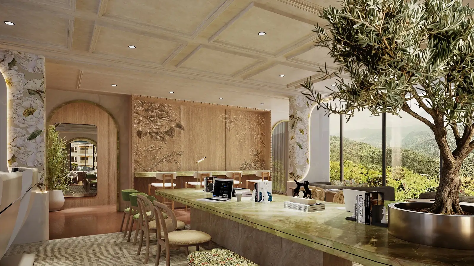 The Title Olive — bar lounge with the olive tree