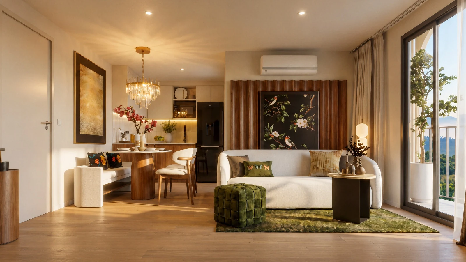 The Title Olive — interior: living and dining