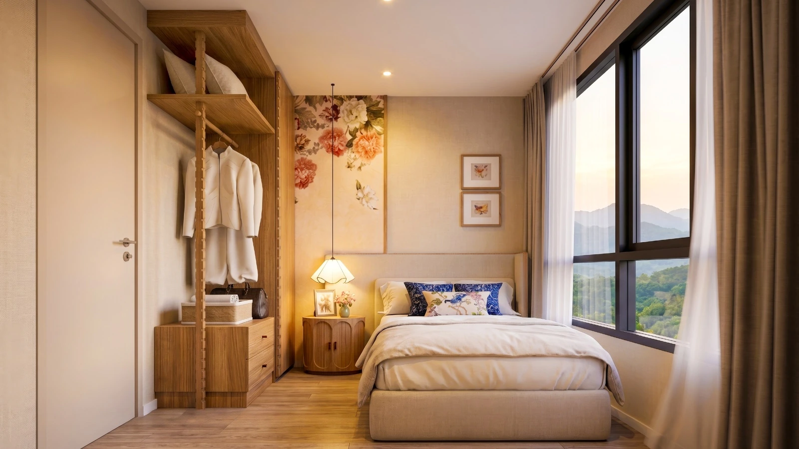 The Title Olive — interior: bedroom and wardrobe