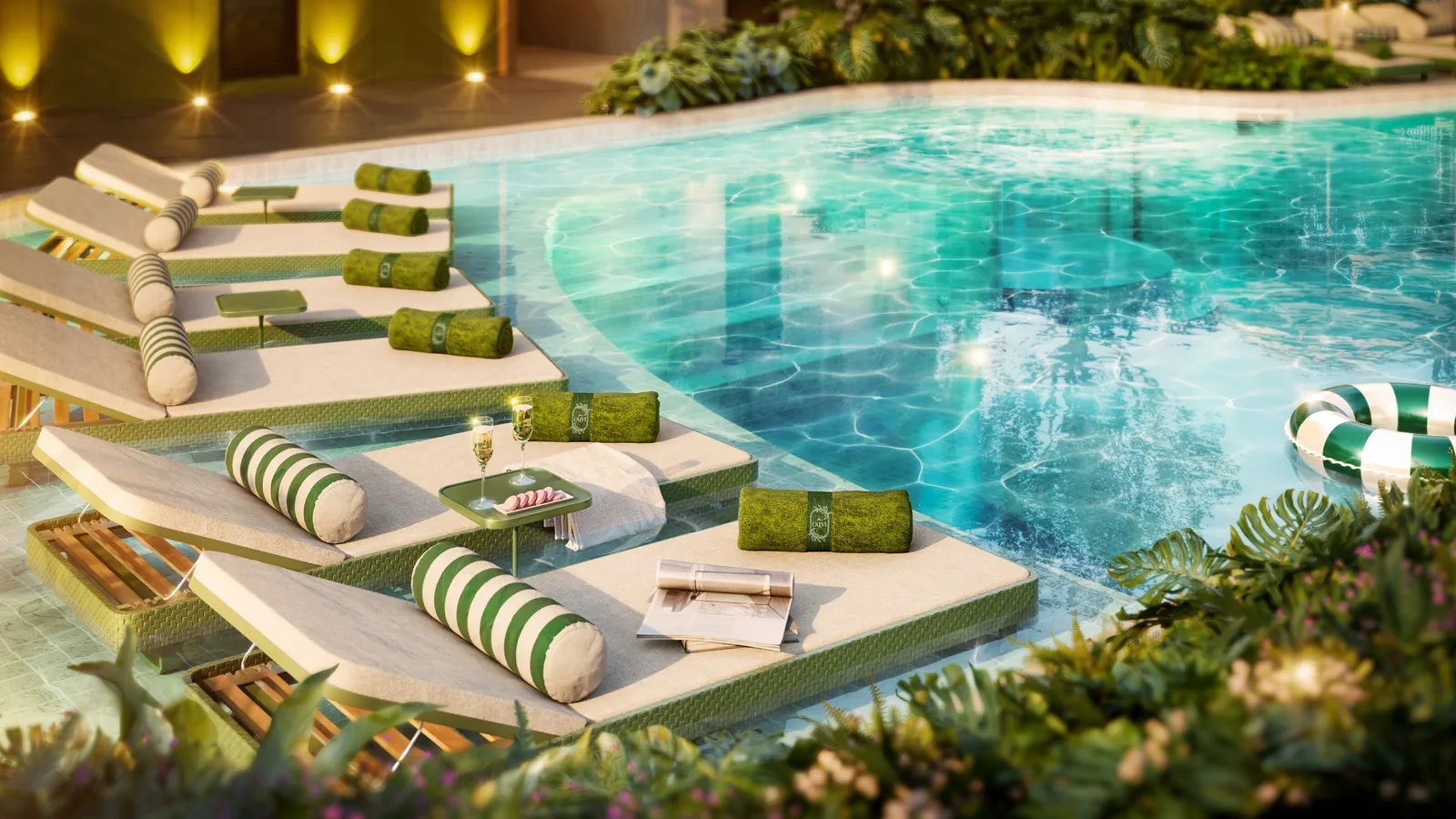 The Title Olive — pool with lounge area